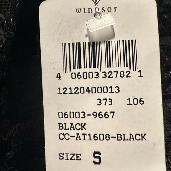 NWT Windsor Black Mesh Off Shoulder Sequin Detail Bodysuit - Picture 2 of 6